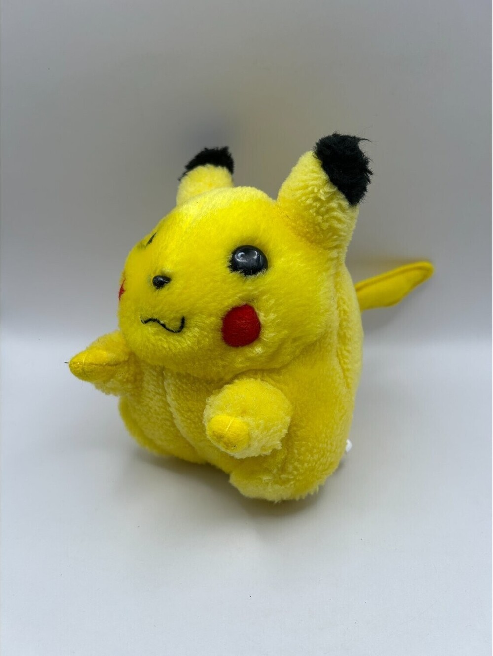 Nintendo Pikachu Plush Toy Yellow Fabric late 1990s 1998 Vintage Chubby Design
